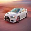 White Mitsubishi Lancer Car diamond painting