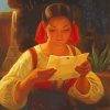 Woman Reading A Letter diamond painting