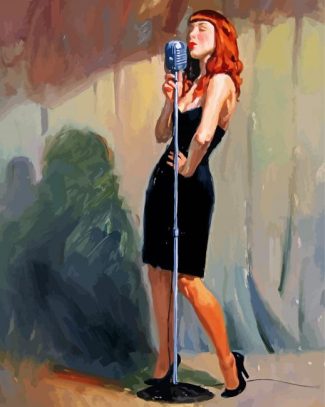 Woman Singing diamond painting