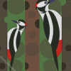 Woodpeckers Illustration diamond painting