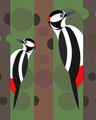 Woodpeckers Illustration diamond painting