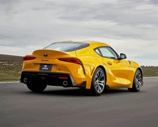 Yellow Toyota Supra Car diamond painting