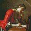 Young Woman Writing Letter diamond painting