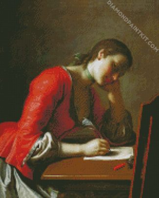 Young Woman Writing Letter diamond painting