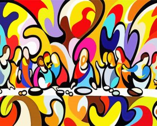 Abstract Last Supper diamond painting