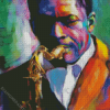 Abstract Man Playing Saxophone diamond painting