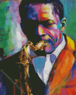 Abstract Man Playing Saxophone diamond painting