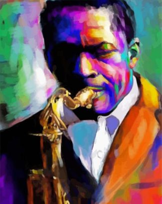 Abstract Man Playing Saxophone diamond painting