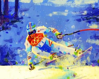 Abstract Snow Skiing diamond painting