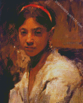 Aesthetic Head Of A Capri Girl By Sargent diamond painting