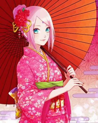 aesthetic Sakura Haruno diamond painting