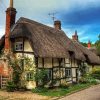 Aesthetic Thatched Cottage Art diamond painting