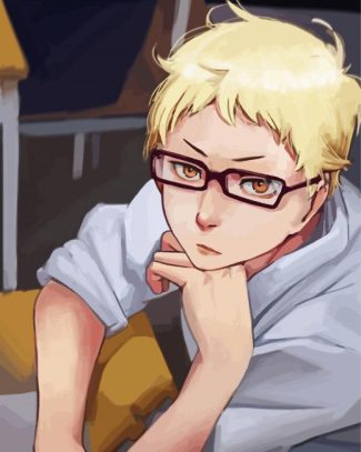 Aesthetic Tsukishima Illustration diamond painting