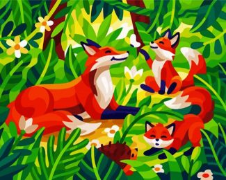 Aesthetic Foxes diamond painting