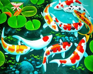 Aesthetic Koi Fish diamond painting