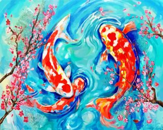 Aesthetic Koi Fish diamond painting