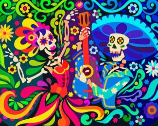 Aesthetic Mexican Skull diamond painting