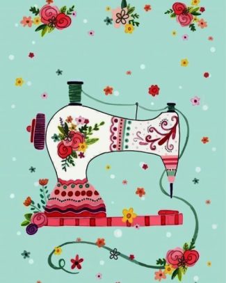 Aesthetic Sewing Machine diamond painting