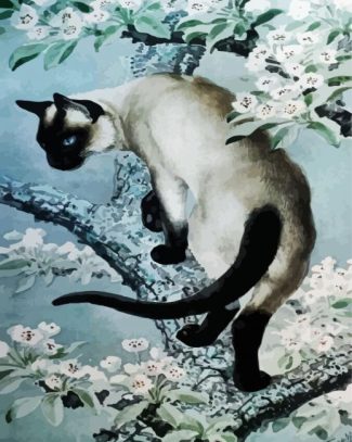 Aesthetic Siamese Art Cat diamond painting