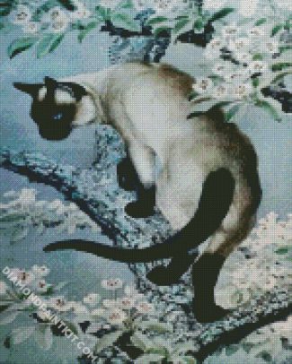 Aesthetic Siamese Art Cat diamond painting