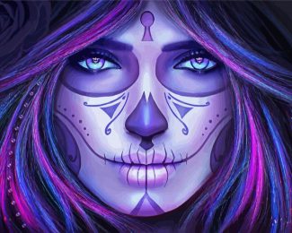 Aesthetic Sugar Skull Lady diamond painting