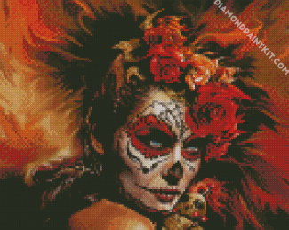 Aesthetic Sugar Skull Woman diamond painting