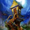 Aesthetic Treehouse And Full Moon diamond painting