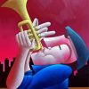 Aesthetic Trumpet Player Illustration diamond painting