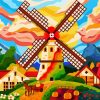 Aesthetic Windmill diamond painting