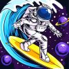 Astronaut Surfing diamond painting