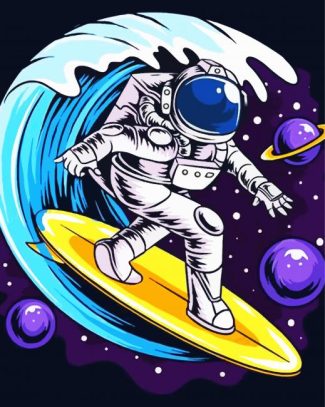 Astronaut Surfing diamond painting