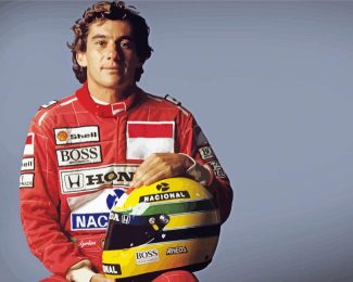 Ayrton Senna And His Helmet diamond painting