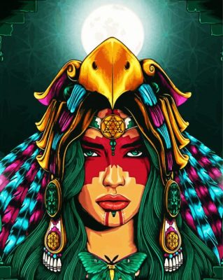 Aztec Xochiquetzal Woman diamond painting