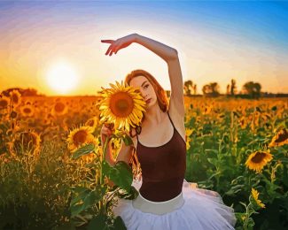 Ballerina And Sunflowers diamond painting