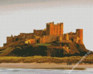 bamburgh castle Northumberland diamond painting