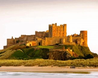 bamburgh castle Northumberland diamond painting