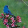 Beautiful Blue Bird And Flowers diamond painting