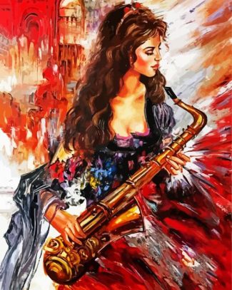 Beautiful Saxophone Player diamond painting