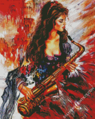 Beautiful Saxophone Player diamond painting