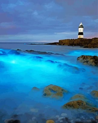 Bioluminescent Waves Anglesey diamond painting