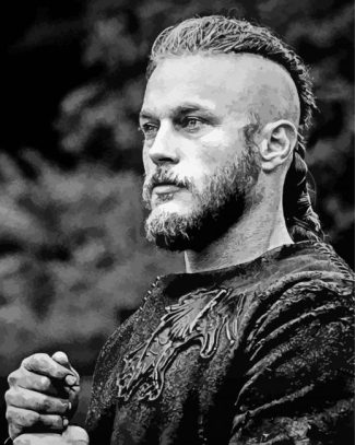 Black And White Ragnar Lothbrok diamond painting