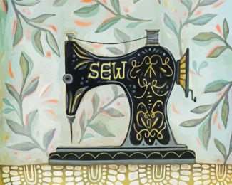 Black Sewing Machine diamond painting