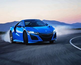 Blue Acura NSX diamond painting