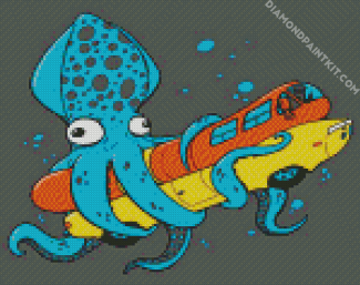 Blue Squid diamond painting