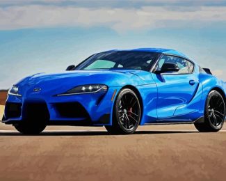 Blue Toyota Supra Mark IV diamond painting