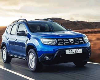 Blue Dacia Duster diamond painting