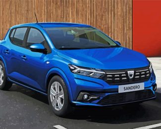 Blue Dacia Sandero diamond painting