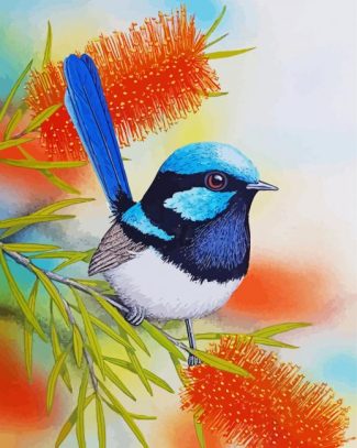 Blue Wren Bird diamond painting