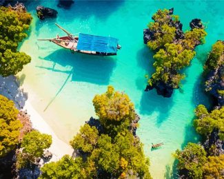 Boat In Zanzibar Island diamond painting