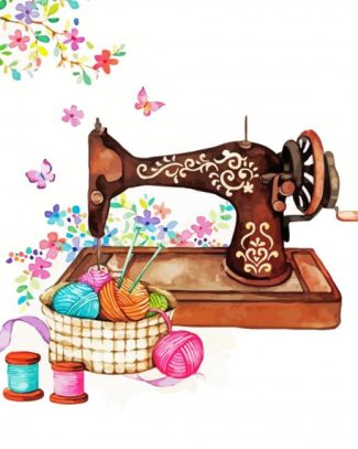 Brown Sewing Machine diamond painting